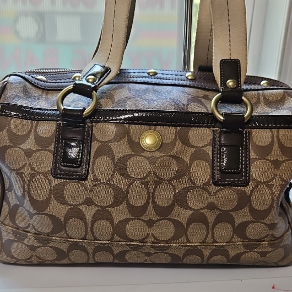 COACH EUC Y2K HERITAGE CARRIAGE  Brown Leatherware Satchel - Picture 5 of 16